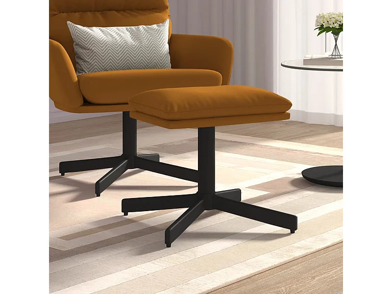 Voetenbank 60x60x36 cm fluweel bruin NL907856