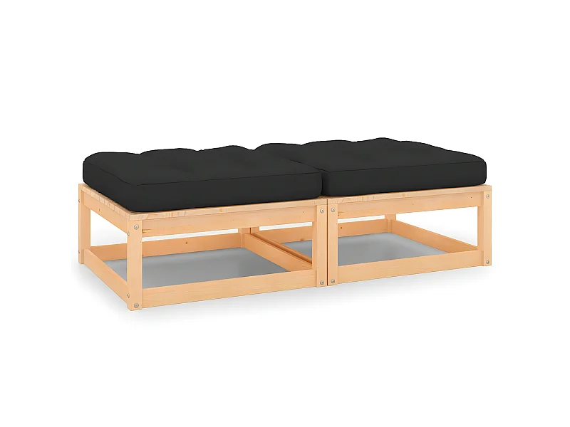 Sofá de jardín con cojines 2 uds madera maciza de pino ES92432