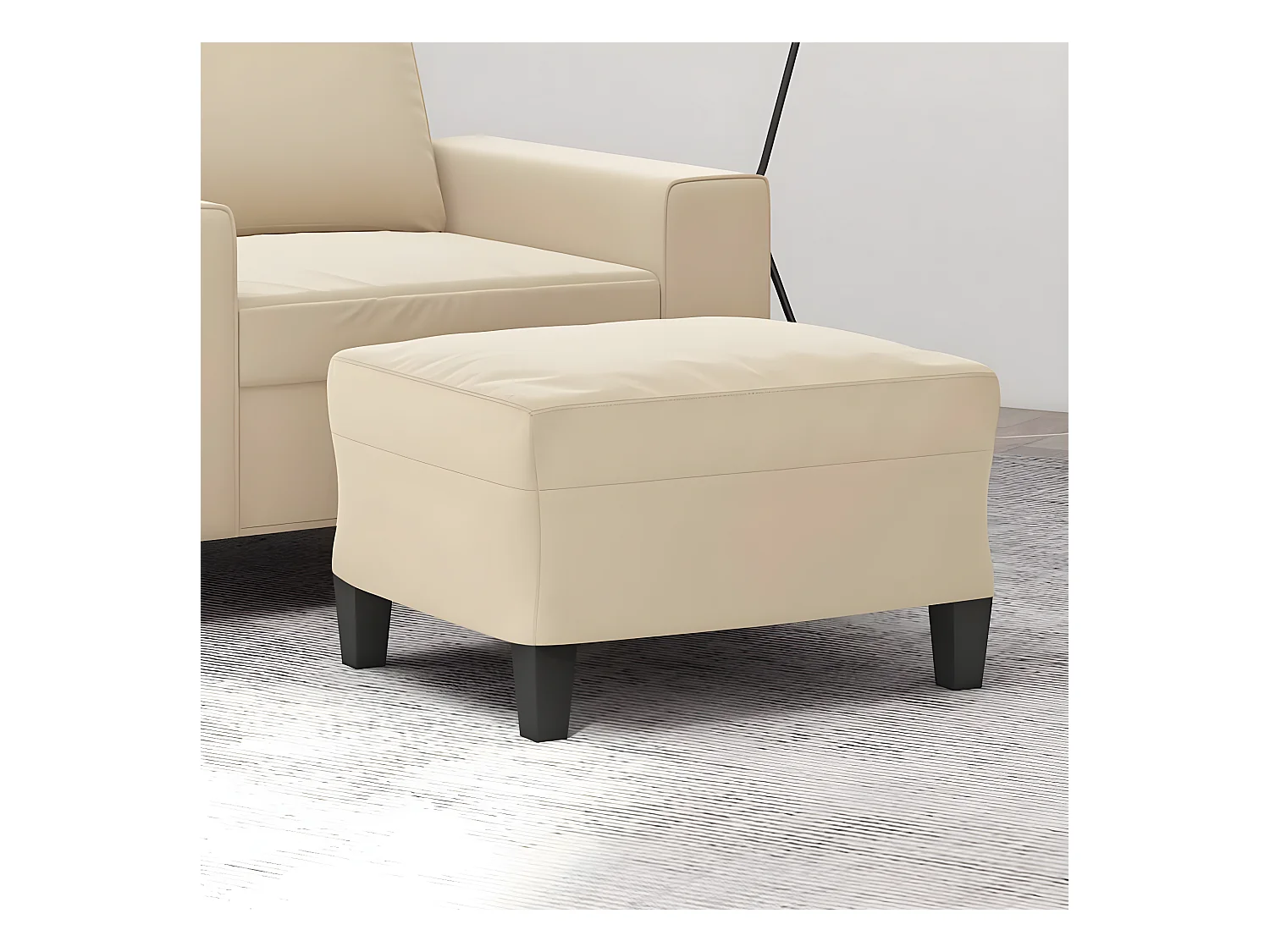 Repose-pied Crème 60x50x41 cm Tissu microfibre LQF93984
