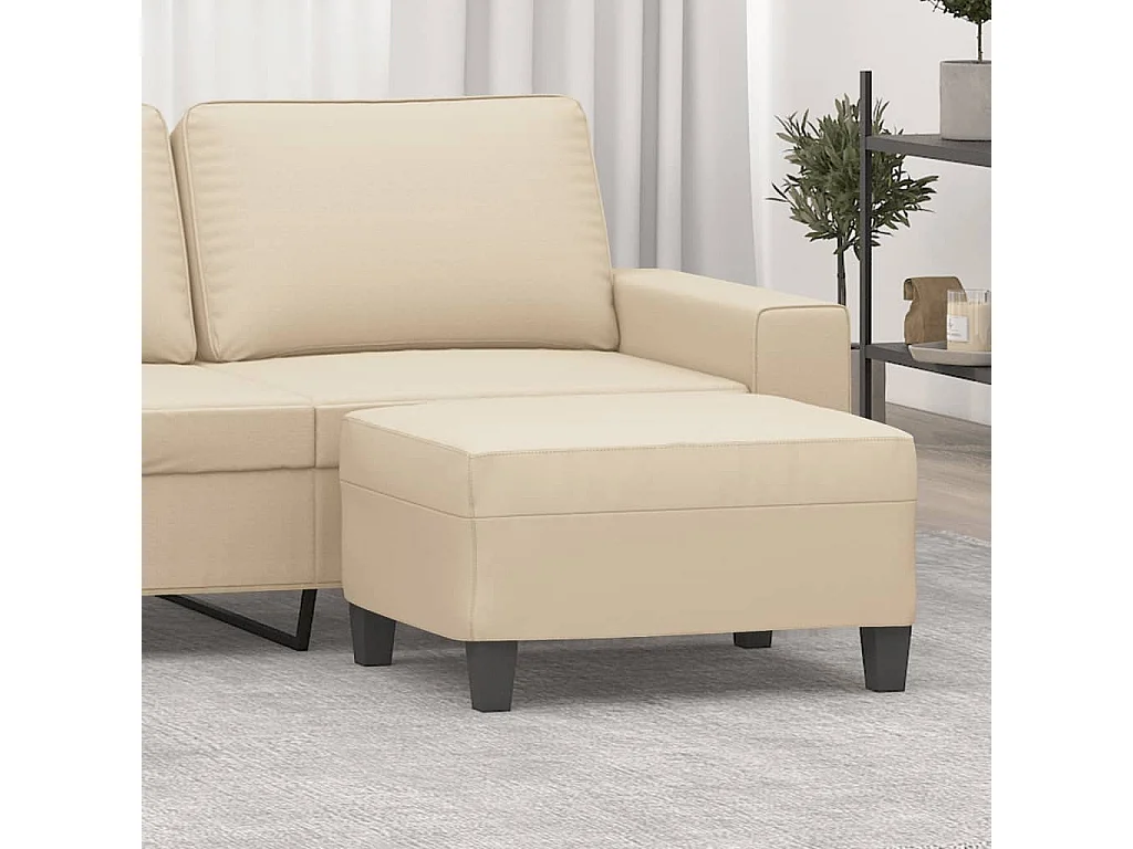 Apoio de pés 70x55x41 cm tecido de microfibra cor creme PT692531