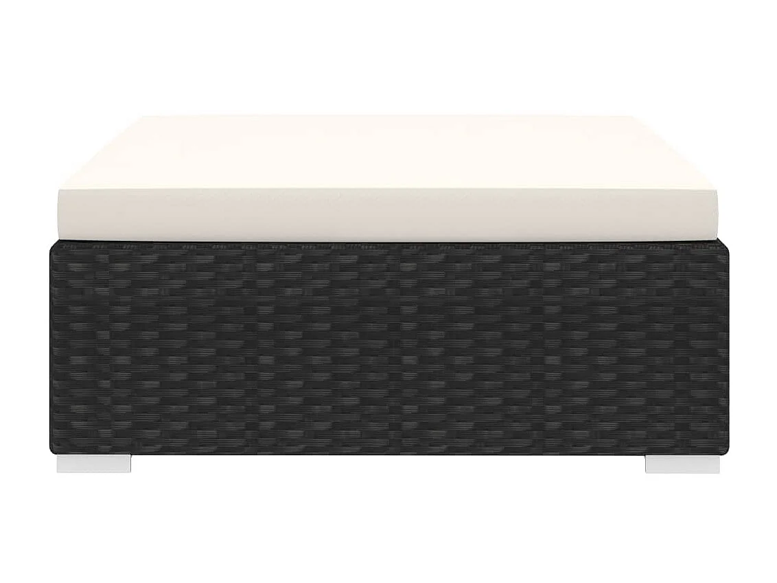 Repose-pied sectionnel 1 pc avec coussin Résine tressée Noir LQF43580