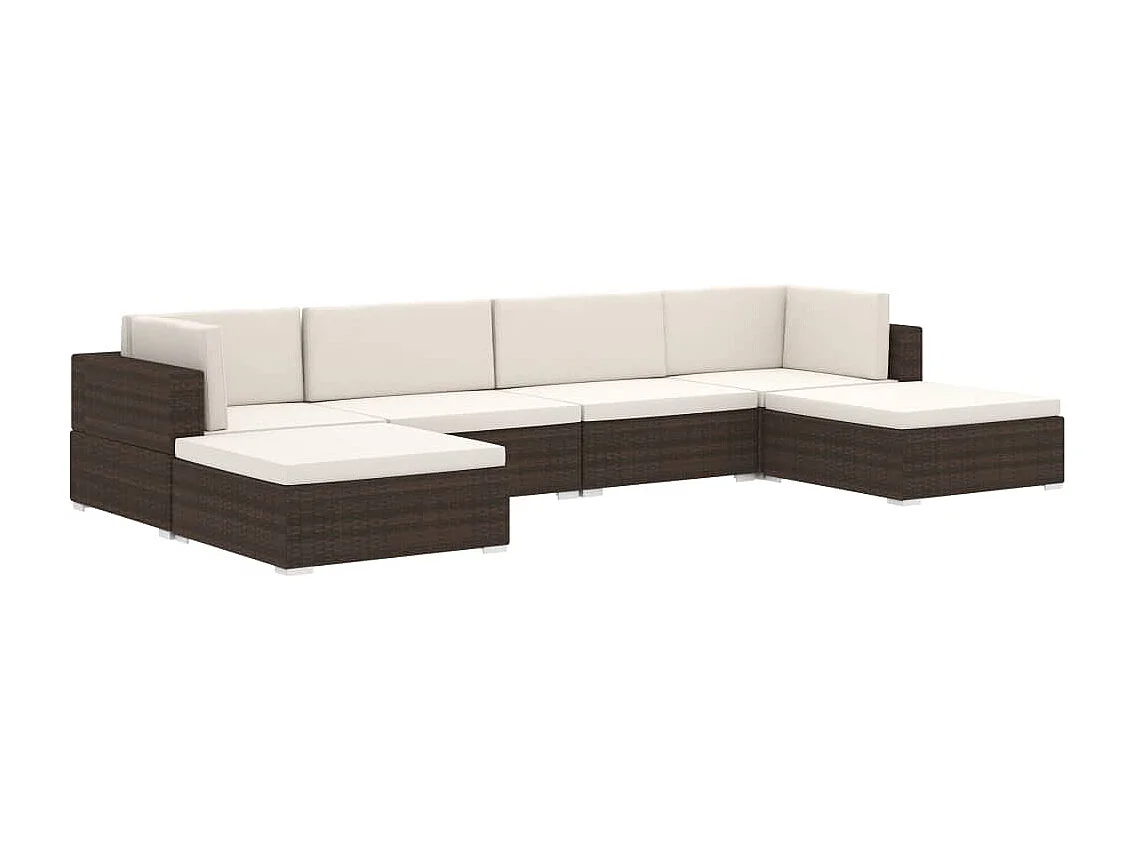 Repose-pied sectionnel 1 pc avec coussin Résine tressée Noir LQF43580