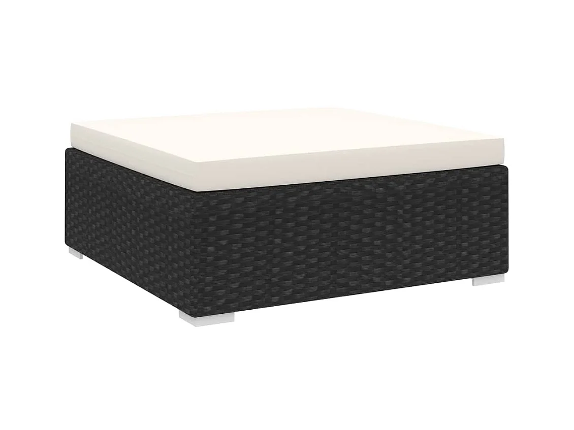 Voetensteun 1 st met kussen poly rattan zwart NL607762