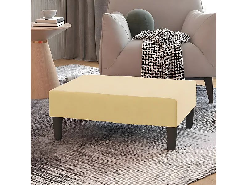 Reposapiés de terciopelo crema 78x56x32 cm ES86168