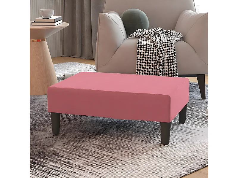 Repose-pied Rose 78x56x32 cm Velours LQF14791