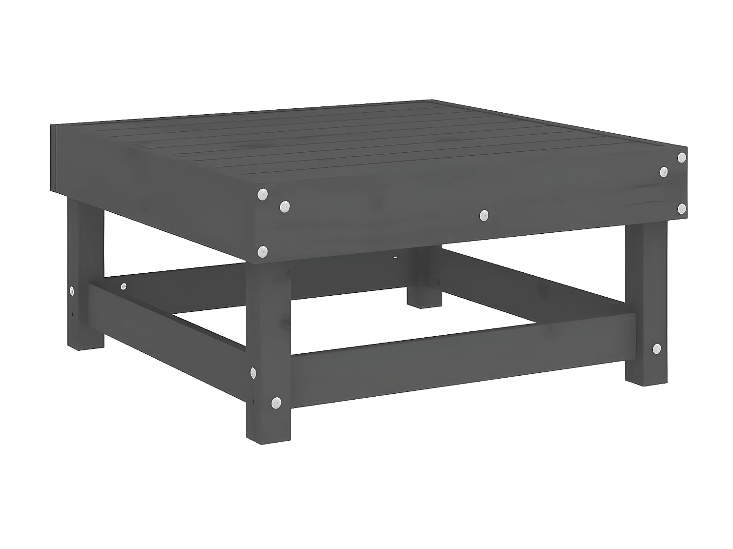 Apoio de pés p/ jardim c/ almofadão pinho maciço cinzento PT230407