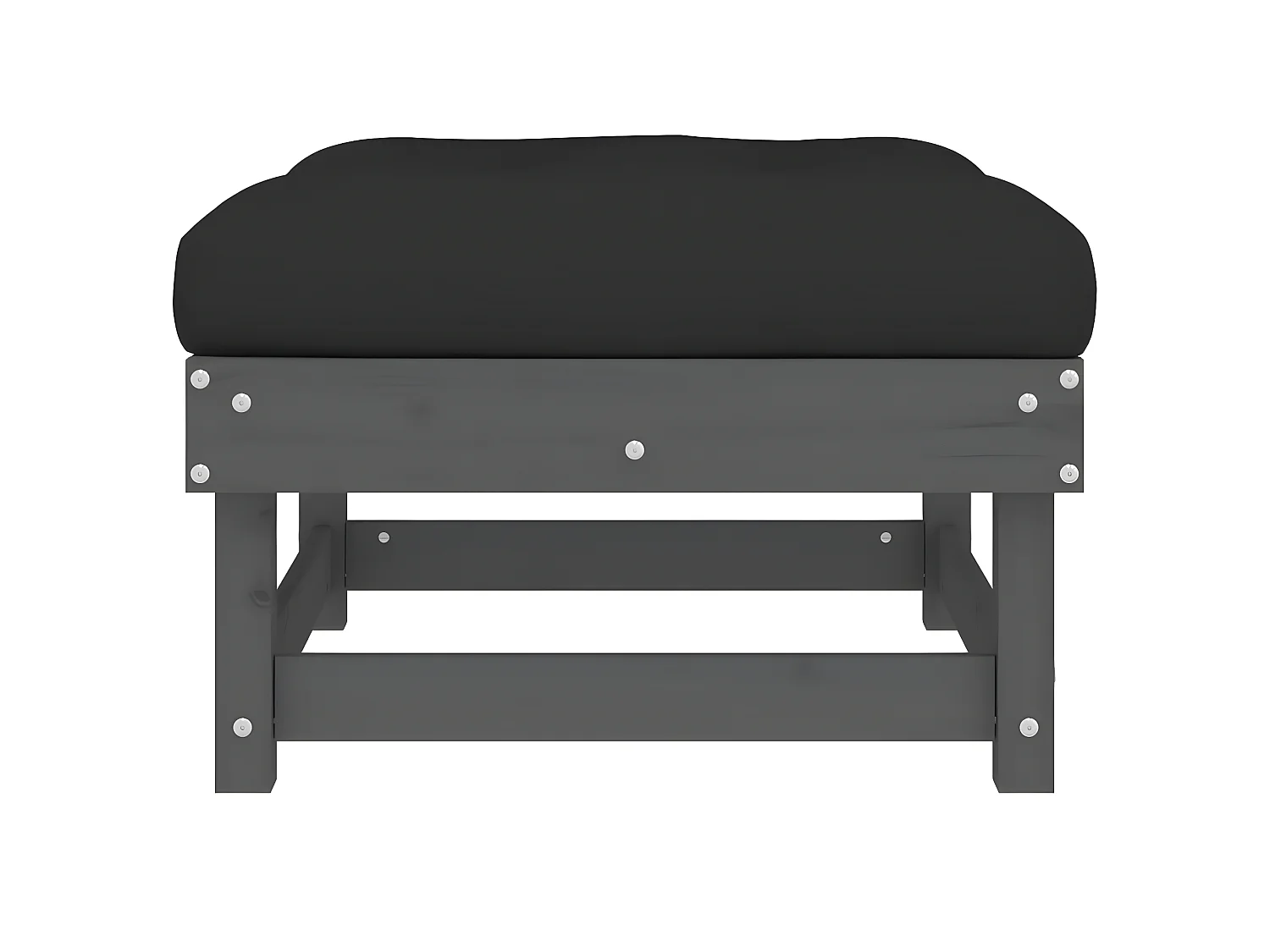 Apoio de pés p/ jardim c/ almofadão pinho maciço cinzento PT230407