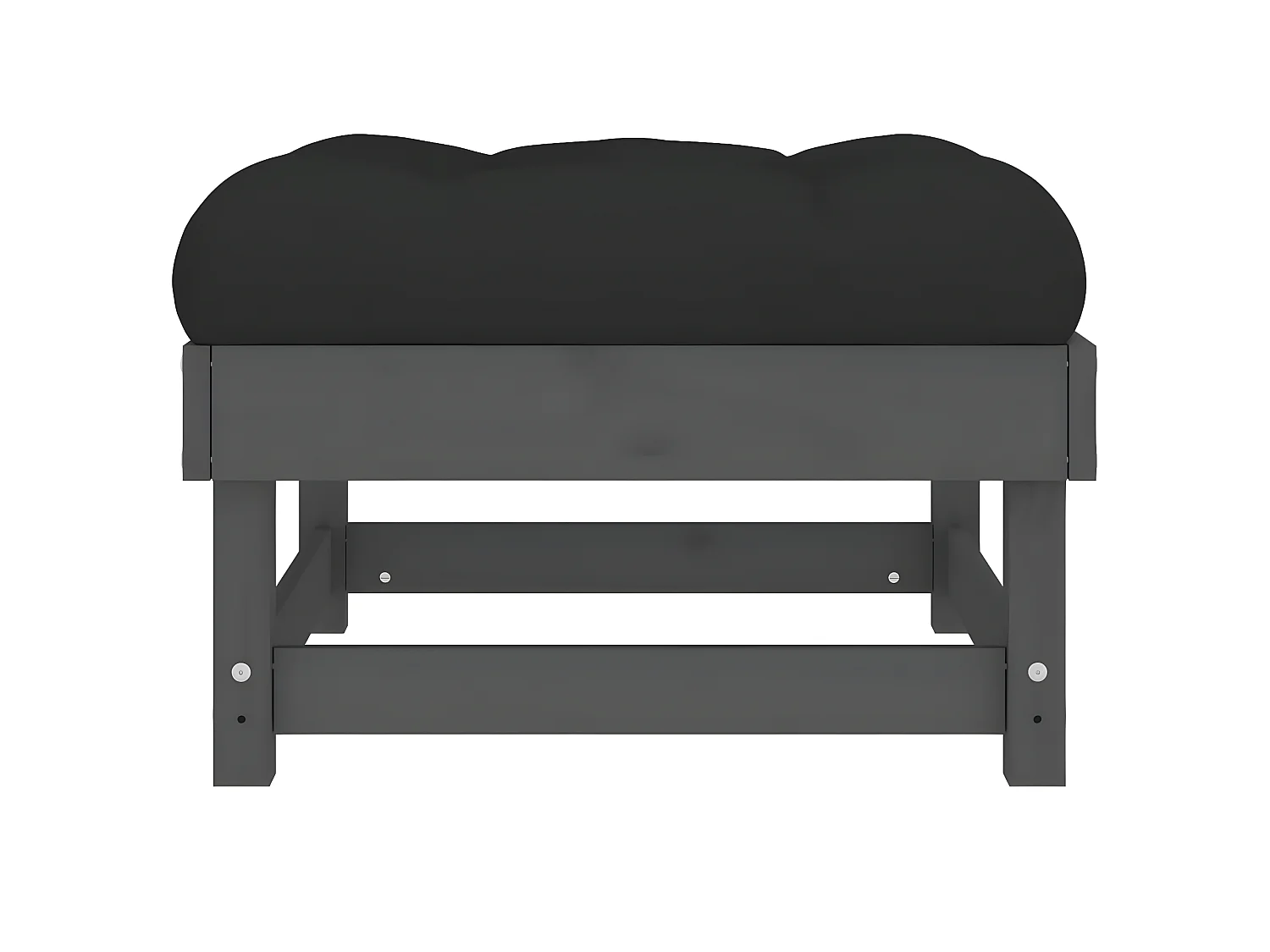 Apoio de pés p/ jardim c/ almofadão pinho maciço cinzento PT230407