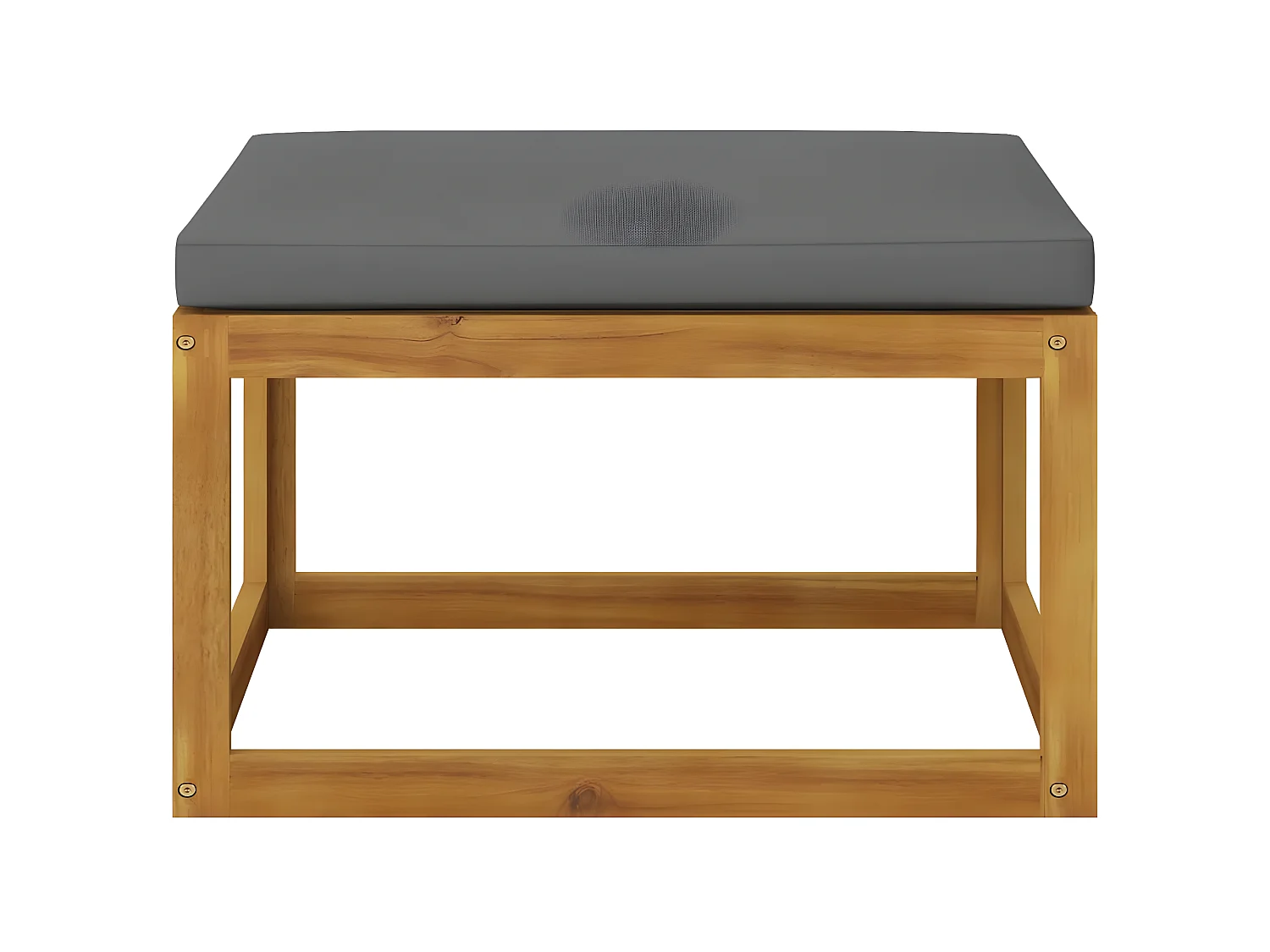 Repose-pied avec coussin gris foncé Bois d'acacia massif LQF90150