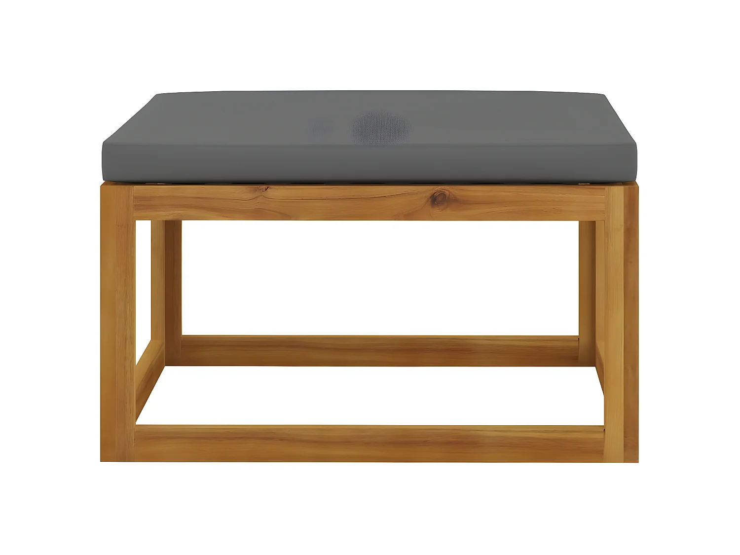 Repose-pied avec coussin gris foncé Bois d'acacia massif LQF90150