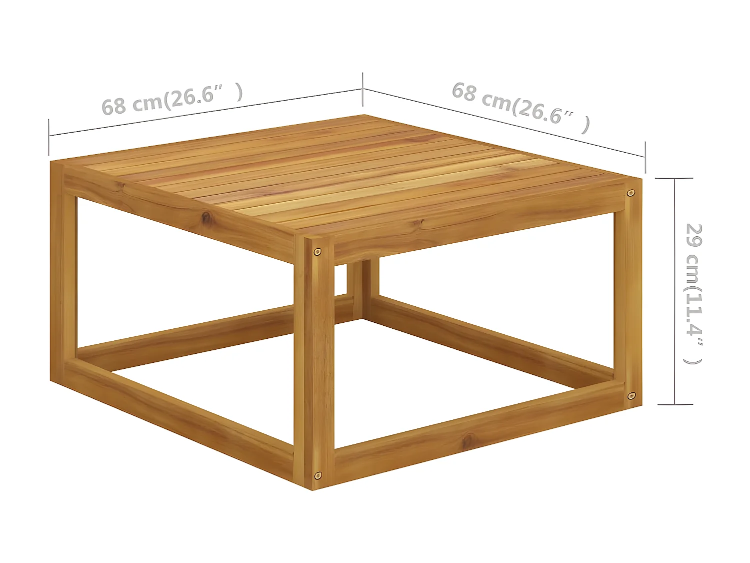 Repose-pied avec coussin gris foncé Bois d'acacia massif LQF90150