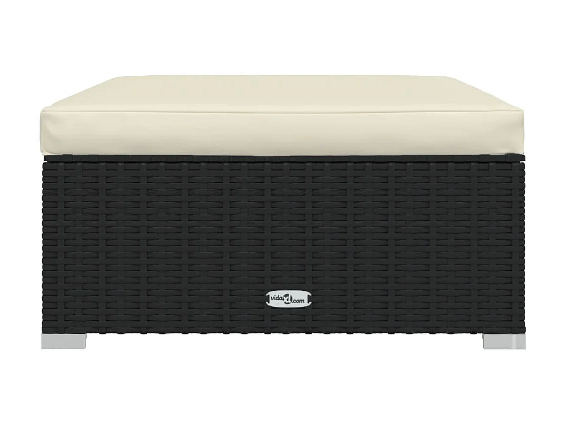 Canapé de jardin et coussin Noir 70x70x30cm Résine tressée LQF43078