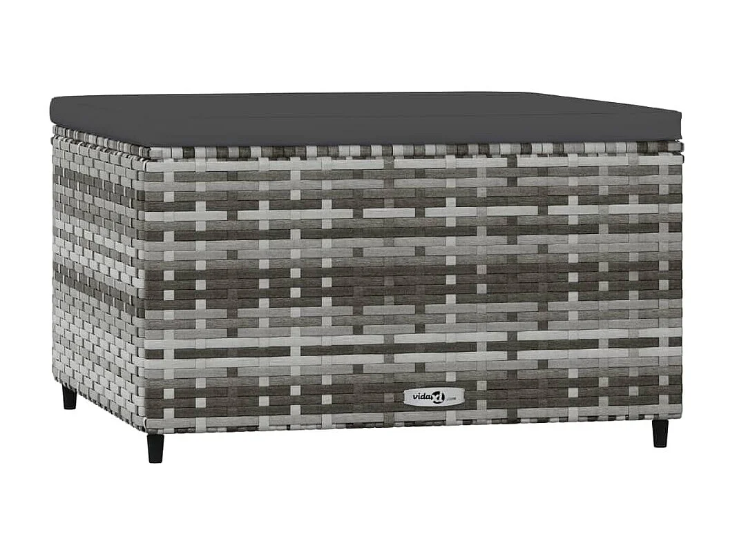 Canapés de jardin et coussins 2 pcs gris résine tressée LQF68472