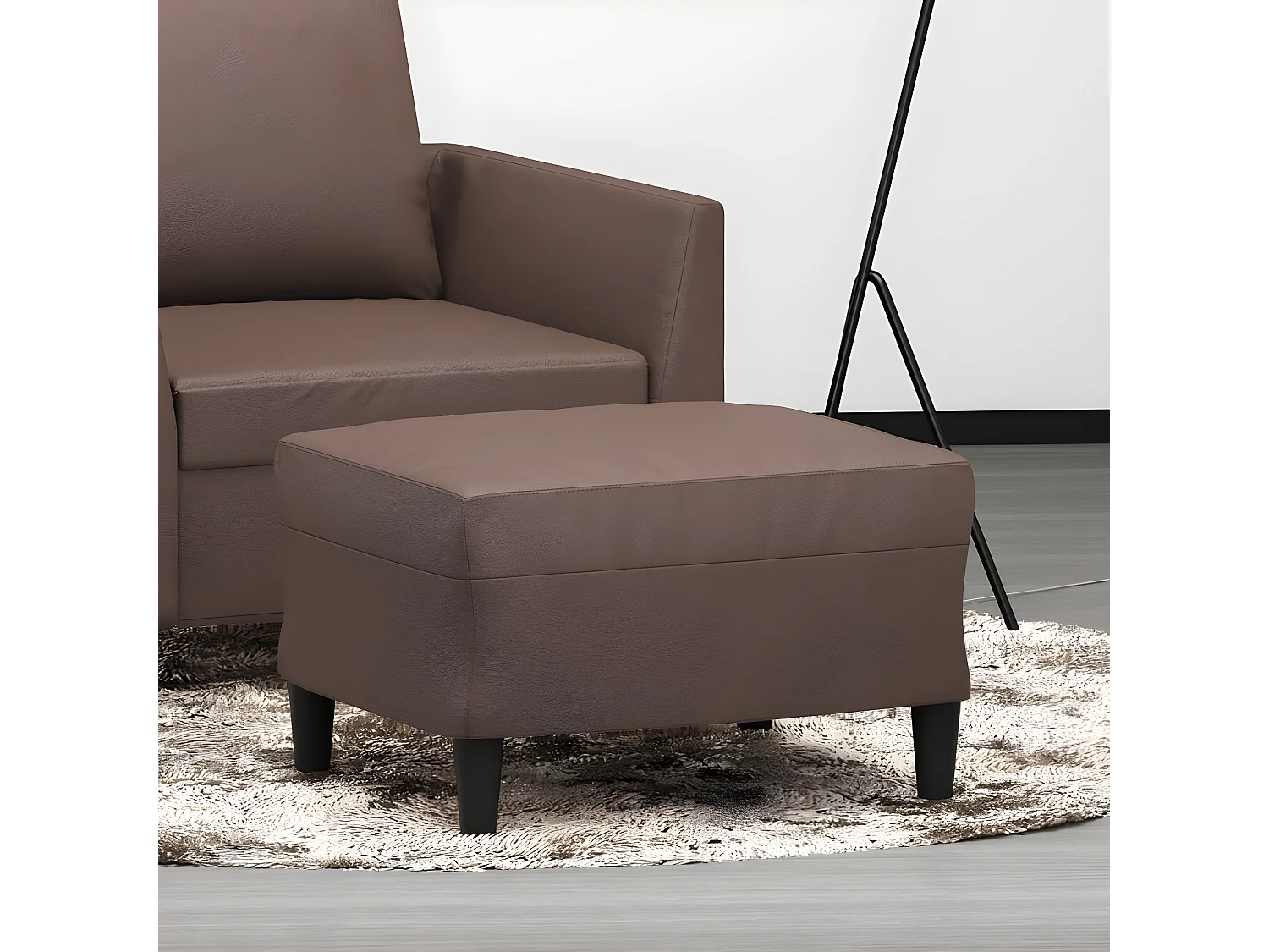 Repose-pied Marron 60x50x41 cm Similicuir LQF95079