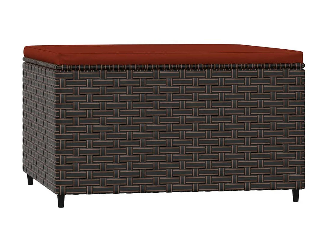 Canapé de jardin avec coussin marron résine tressée LQF79874