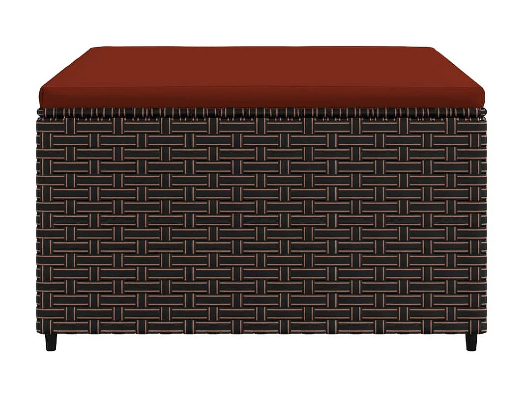 Canapé de jardin avec coussin marron résine tressée LQF79874