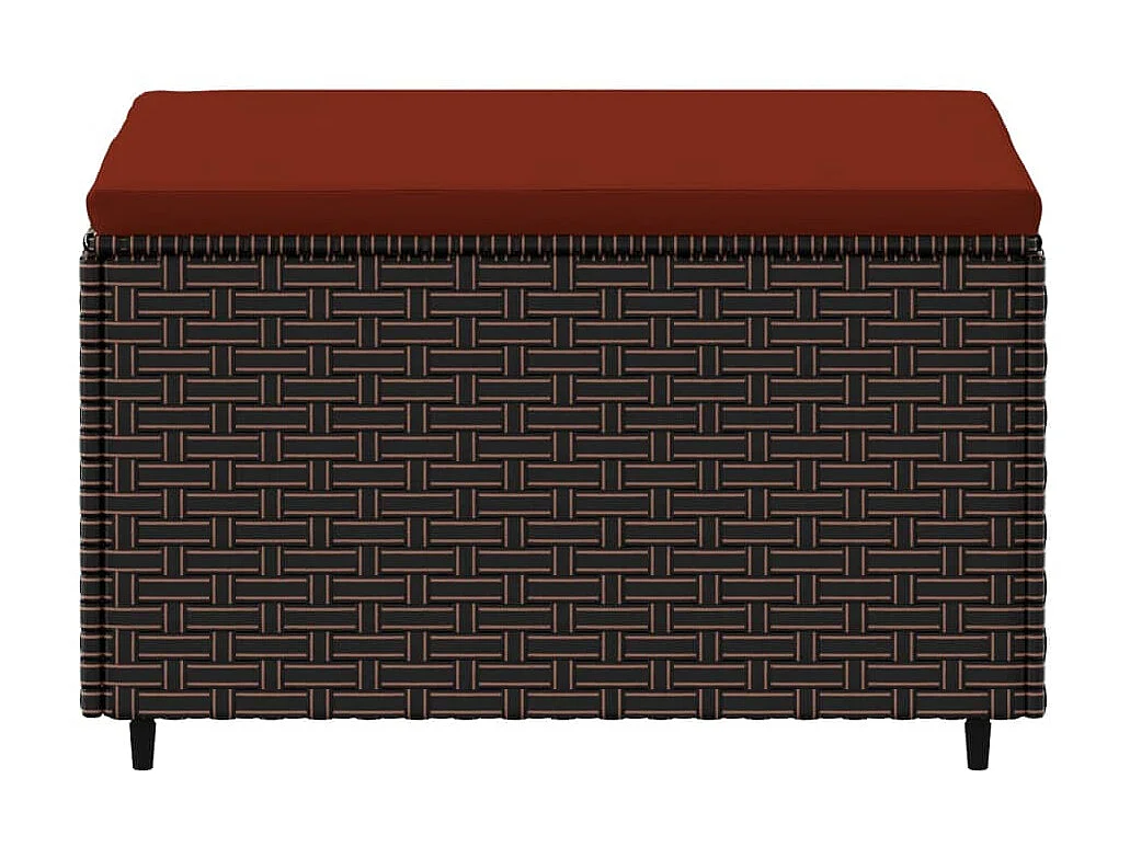 Canapé de jardin avec coussin marron résine tressée LQF79874