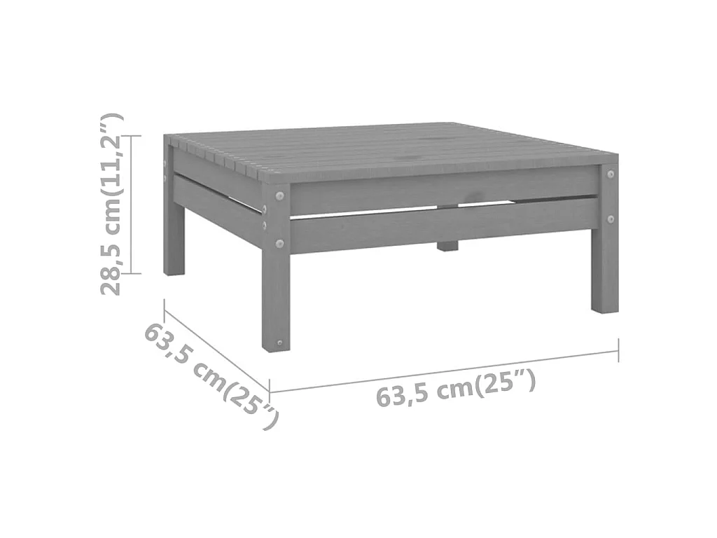 Repose-pied de jardin Gris Bois de pin solide LQF68462