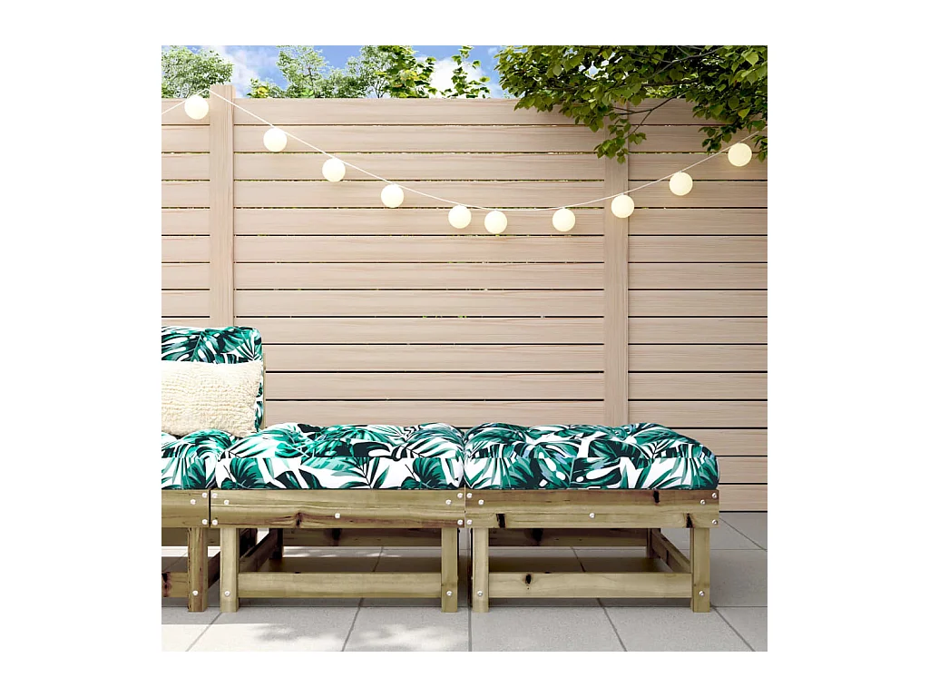 2 pcs Repose-pieds de jardin avec coussins bois de pin imprégné LQF82657