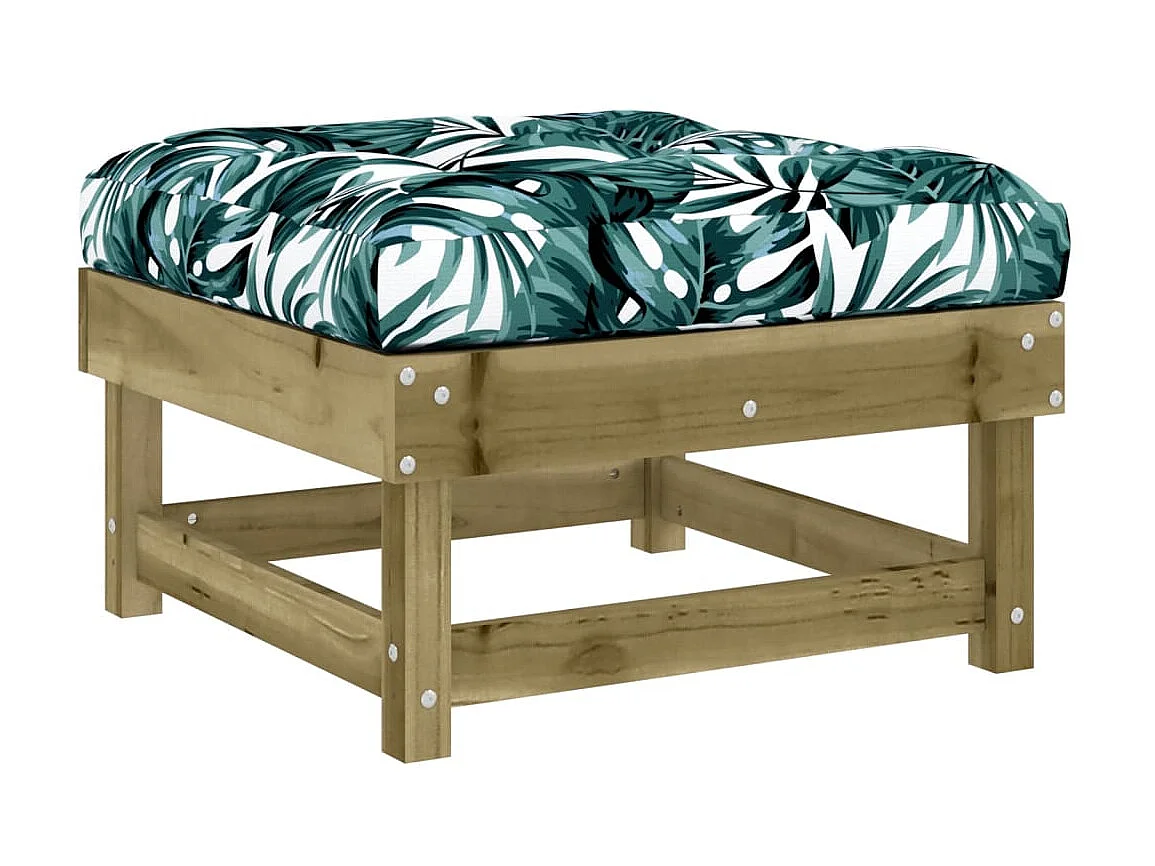 2 pcs Repose-pieds de jardin avec coussins bois de pin imprégné LQF82657