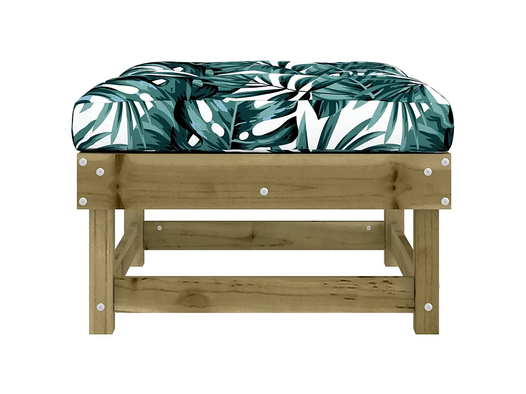 2 pcs Repose-pieds de jardin avec coussins bois de pin imprégné LQF82657