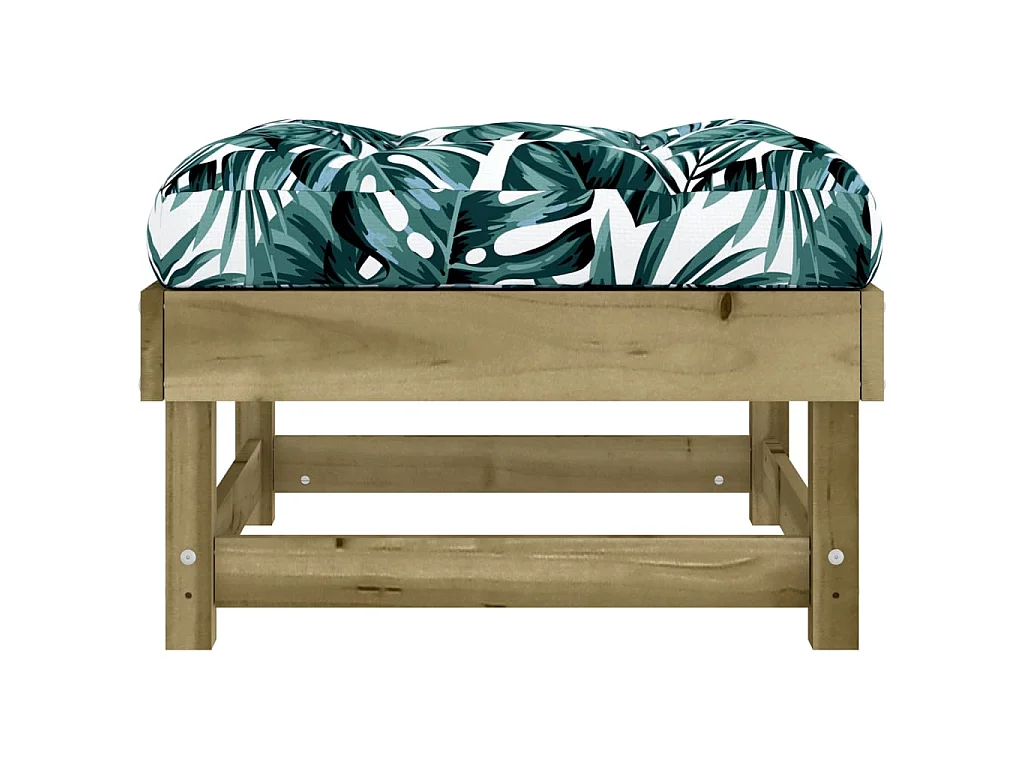 2 pcs Repose-pieds de jardin avec coussins bois de pin imprégné LQF82657
