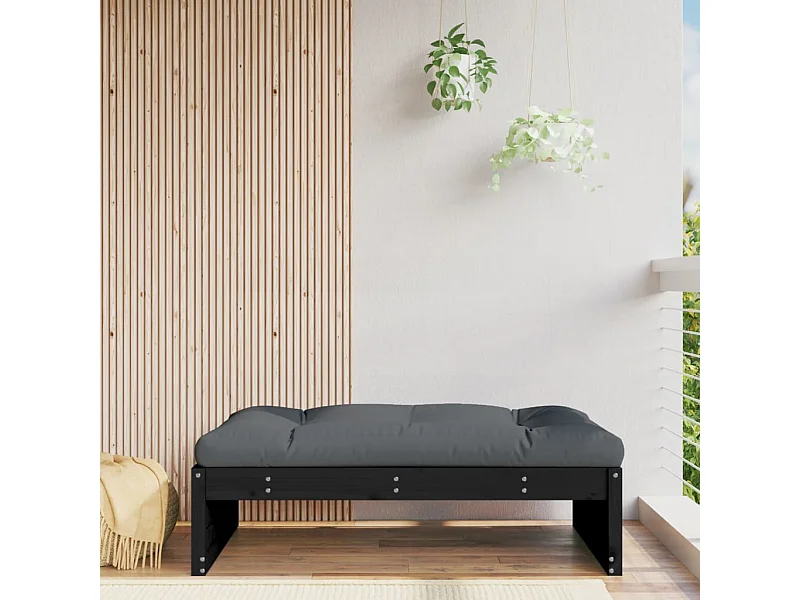 Apoio de pés para jardim 120x80 cm pinho maciço preto PT957325