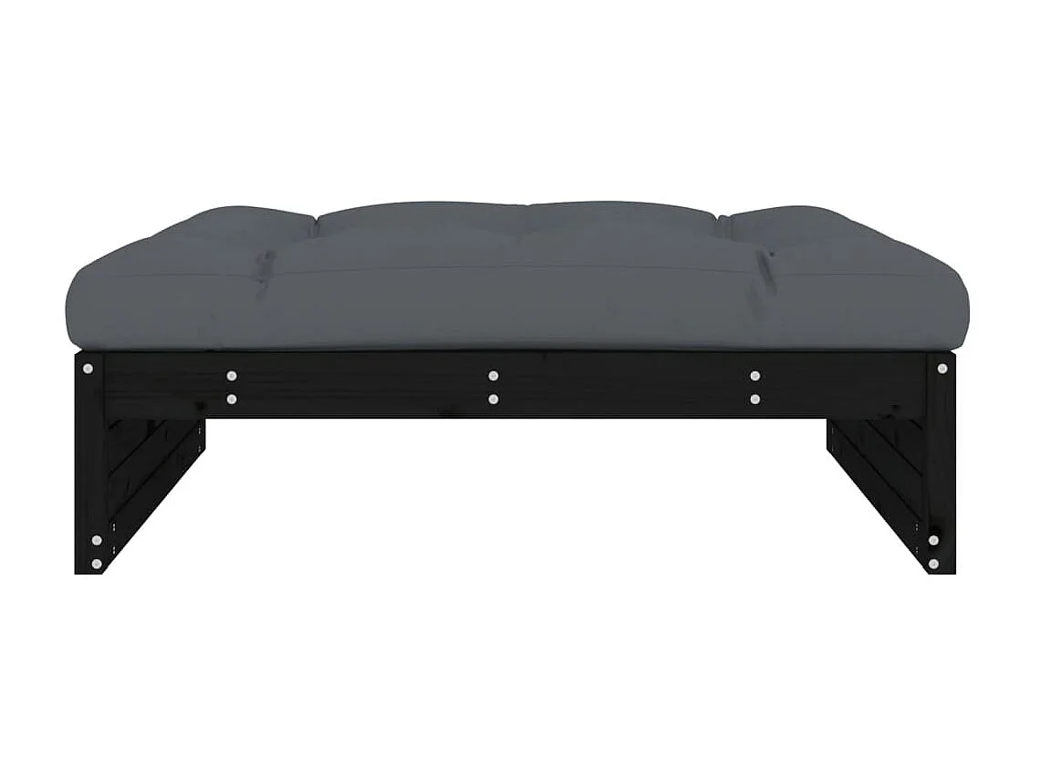 Repose-pied de jardin 120x80 cm noir bois de pin massif LQF49286