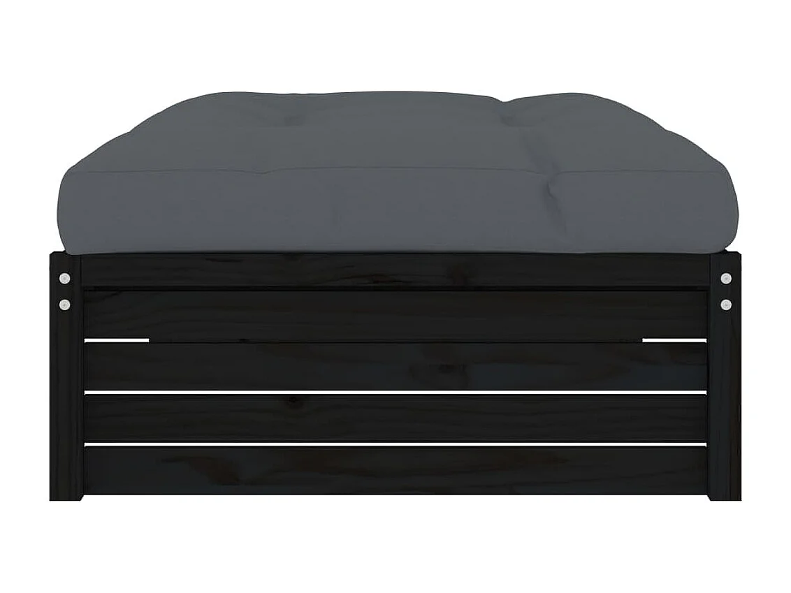 Repose-pied de jardin 120x80 cm noir bois de pin massif LQF49286