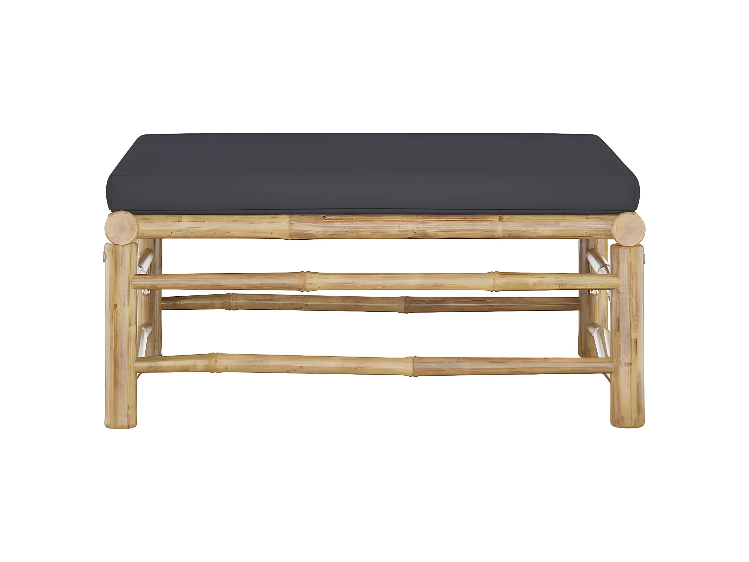 Voetenbank met donkergrijs kussen bamboe NL360075