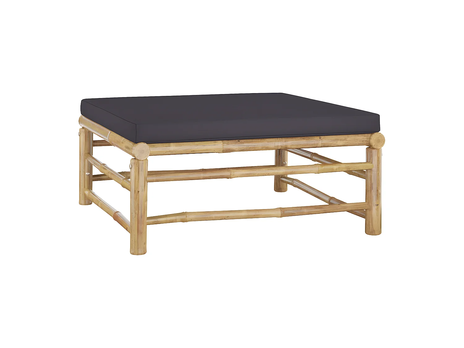 Canapé de jardin avec coussin gris foncé Bambou LQF16585