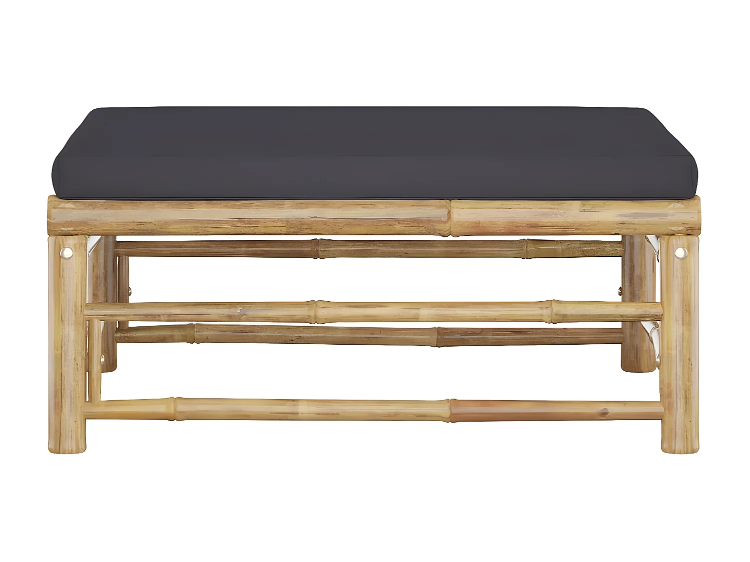 Voetenbank met donkergrijs kussen bamboe NL360075