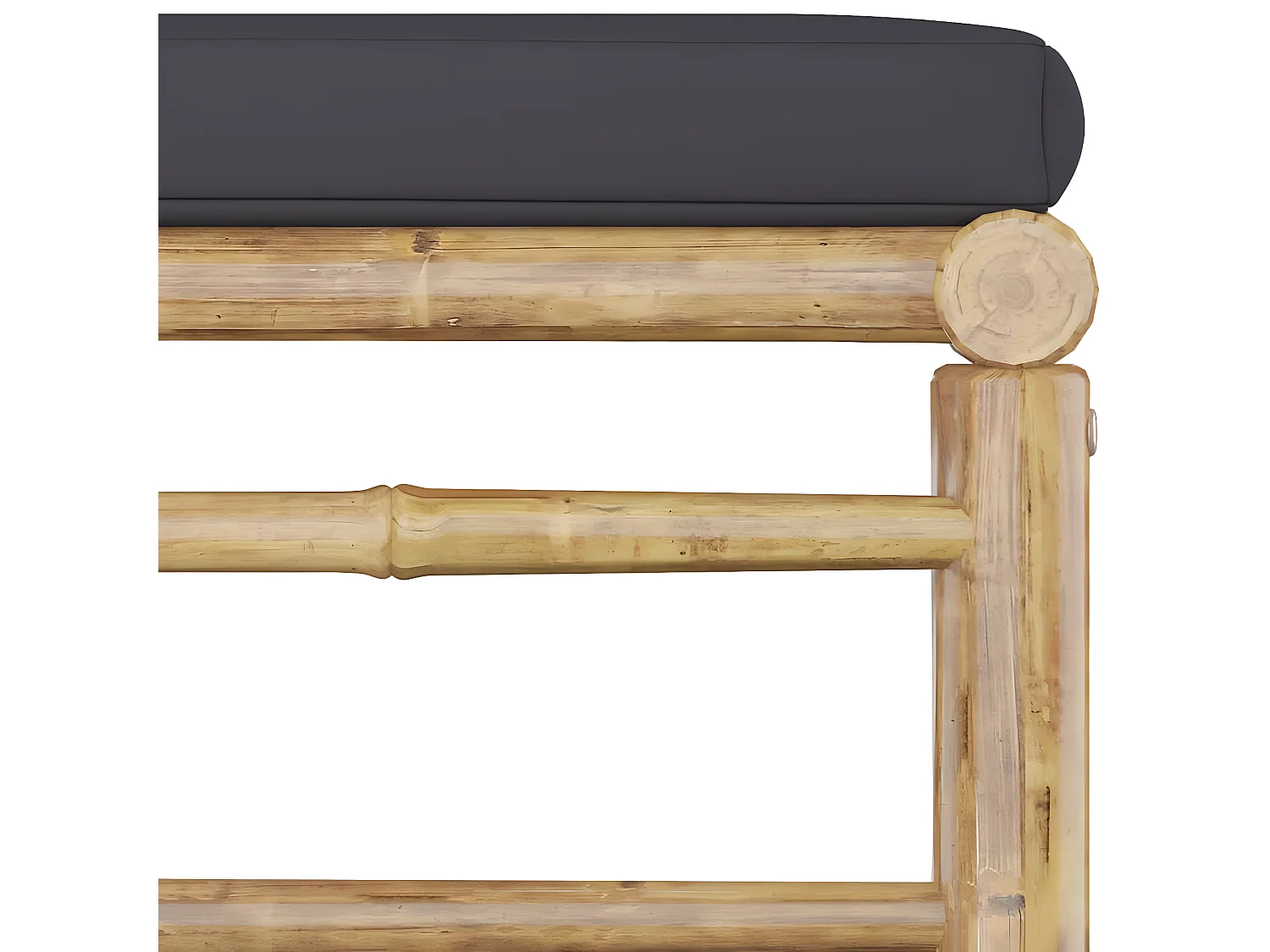 Voetenbank met donkergrijs kussen bamboe NL360075