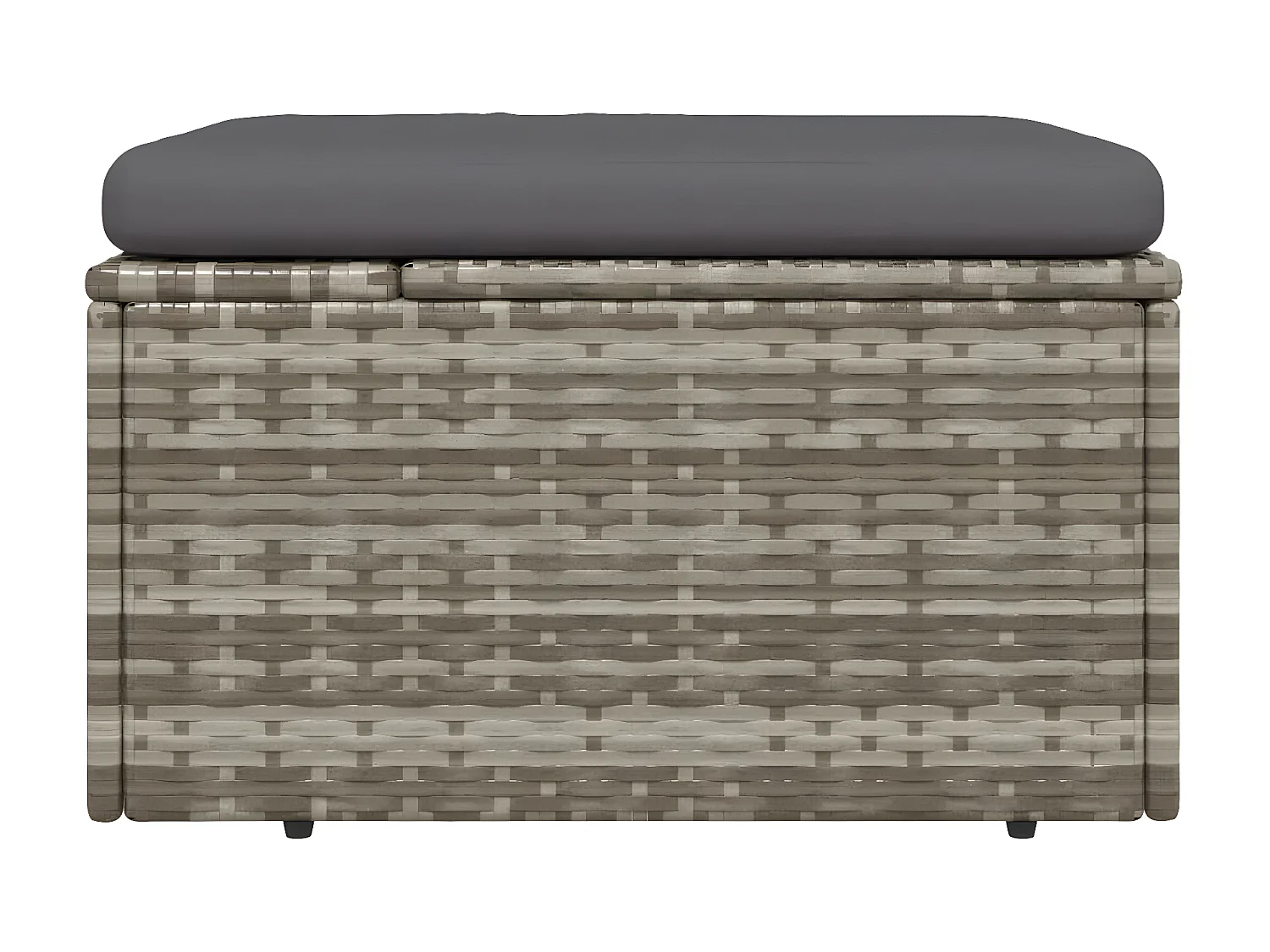 Sofá de jardín con cojín ratán sintético gris 55x55x30 cm ES32675