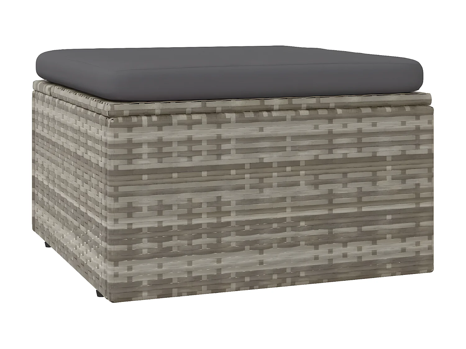 Canapé de jardin et coussin Gris 55x55x30cm Résine tressée LQF58556