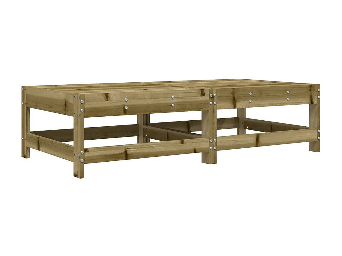 2 pcs Repose-pieds de jardin avec coussins bois de pin imprégné LQF58072