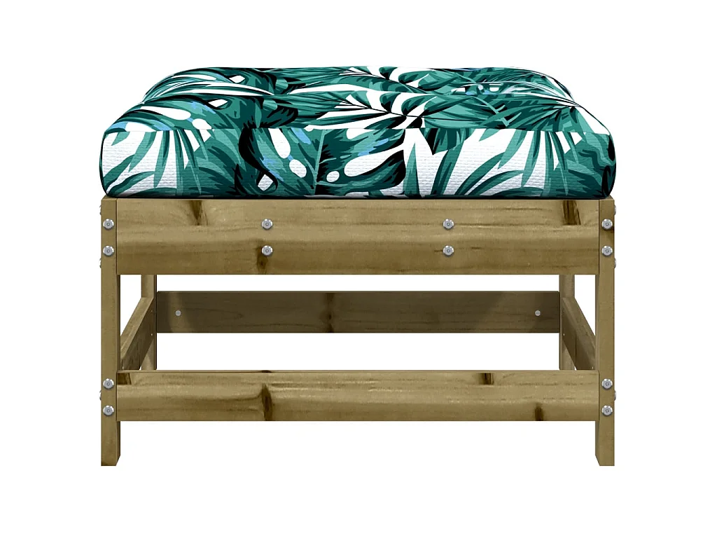 2 pcs Repose-pieds de jardin avec coussins bois de pin imprégné LQF58072