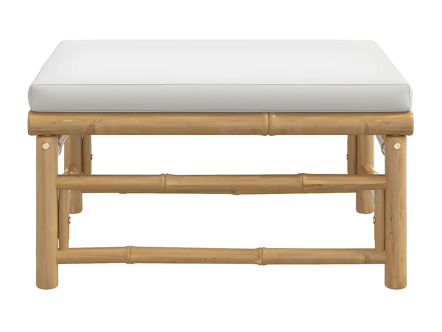 Tuinvoetenbank met lichtgrijs kussen bamboe NL533523