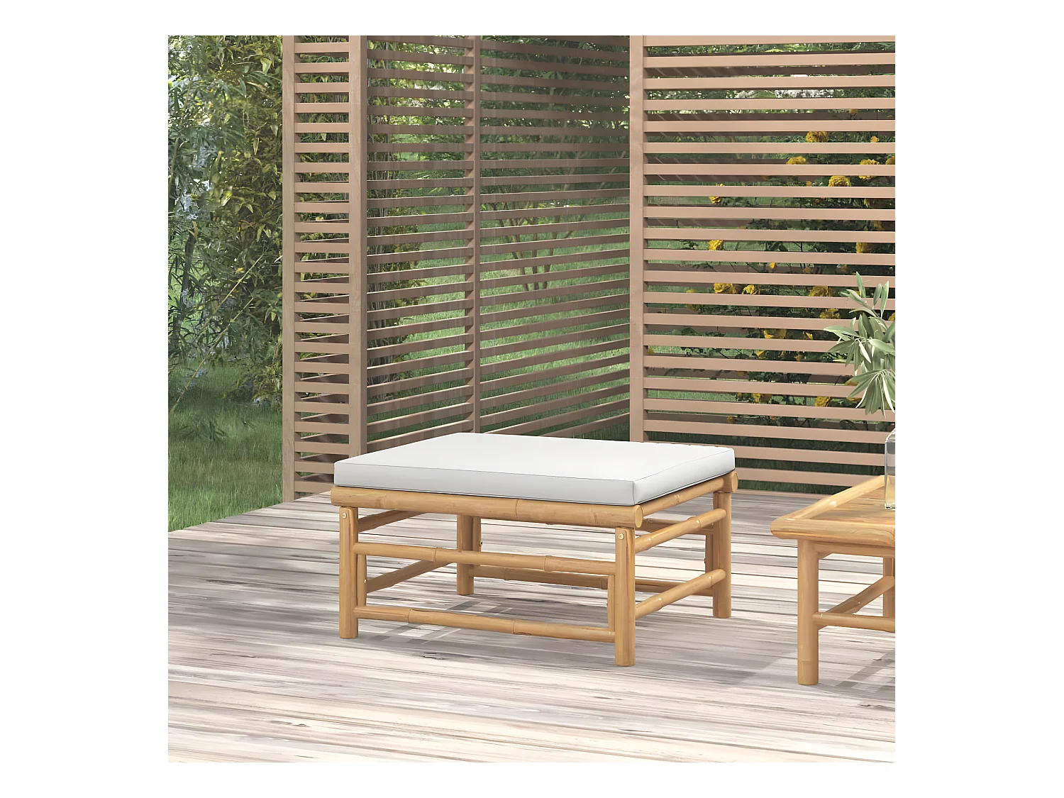 Canapés de jardin avec coussin gris clair bambou LQF88955