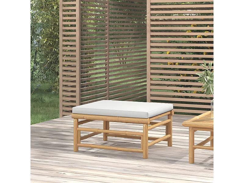 Canapés de jardin avec coussin gris clair bambou LQF88955