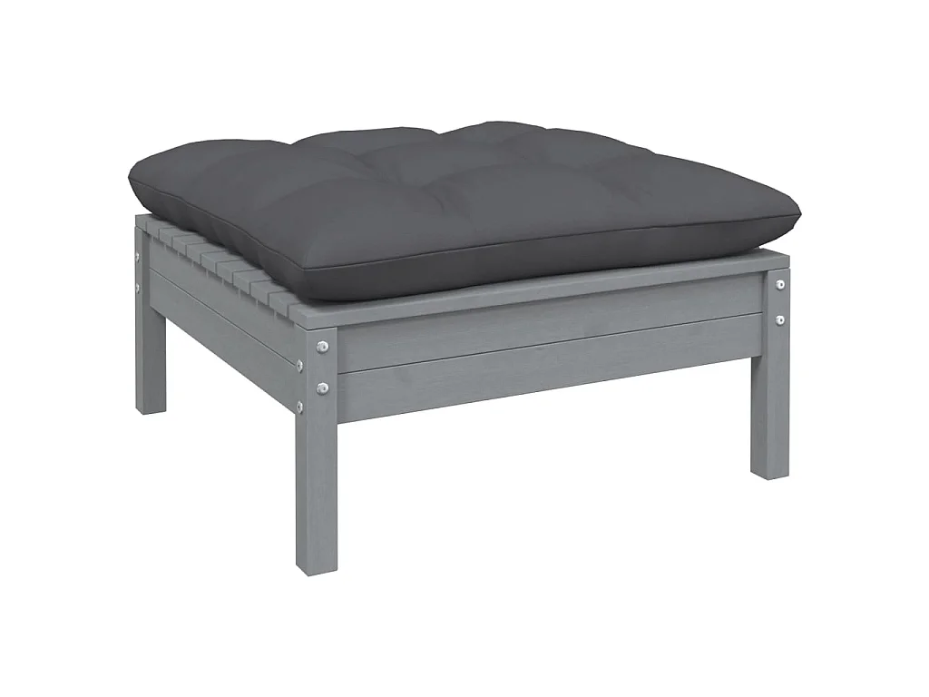 Canapé de jardin avec coussin anthracite Bois de pin gris LQF40830