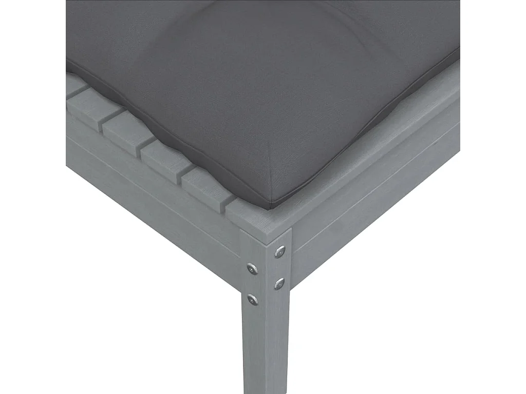 Canapé de jardin avec coussin anthracite Bois de pin gris LQF40830
