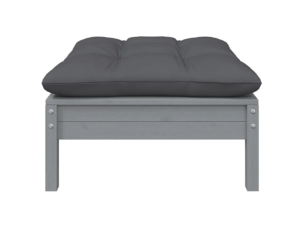 Canapé de jardin avec coussin anthracite Bois de pin gris LQF40830