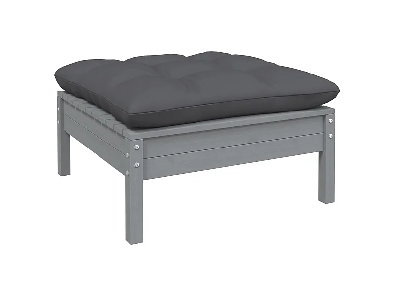 Canapé de jardin avec coussin anthracite Bois de pin gris LQF40830