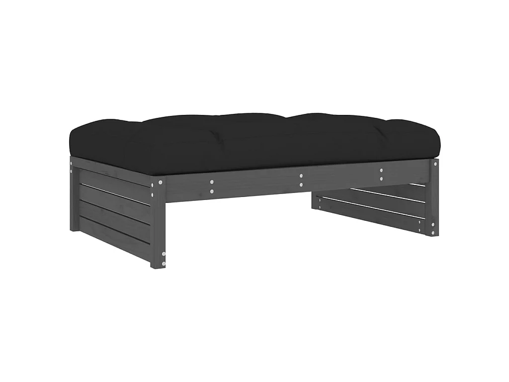 Repose-pied de jardin 120x80 cm gris bois de pin massif LQF37076