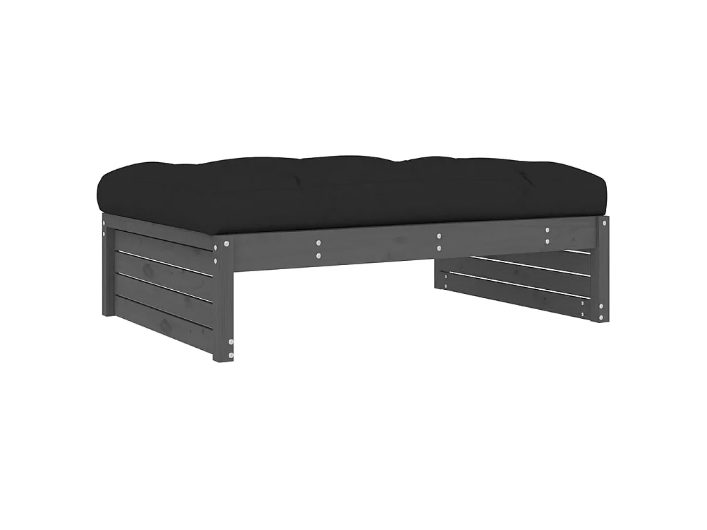 Repose-pied de jardin 120x80 cm gris bois de pin massif LQF37076