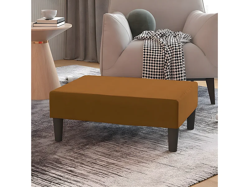 Voetenbank 78x56x32 cm fluweel bruin NL924794