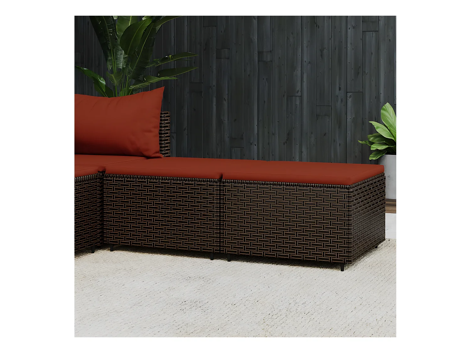 Canapés de jardin et coussins 2 pcs marron résine tressée LQF69242