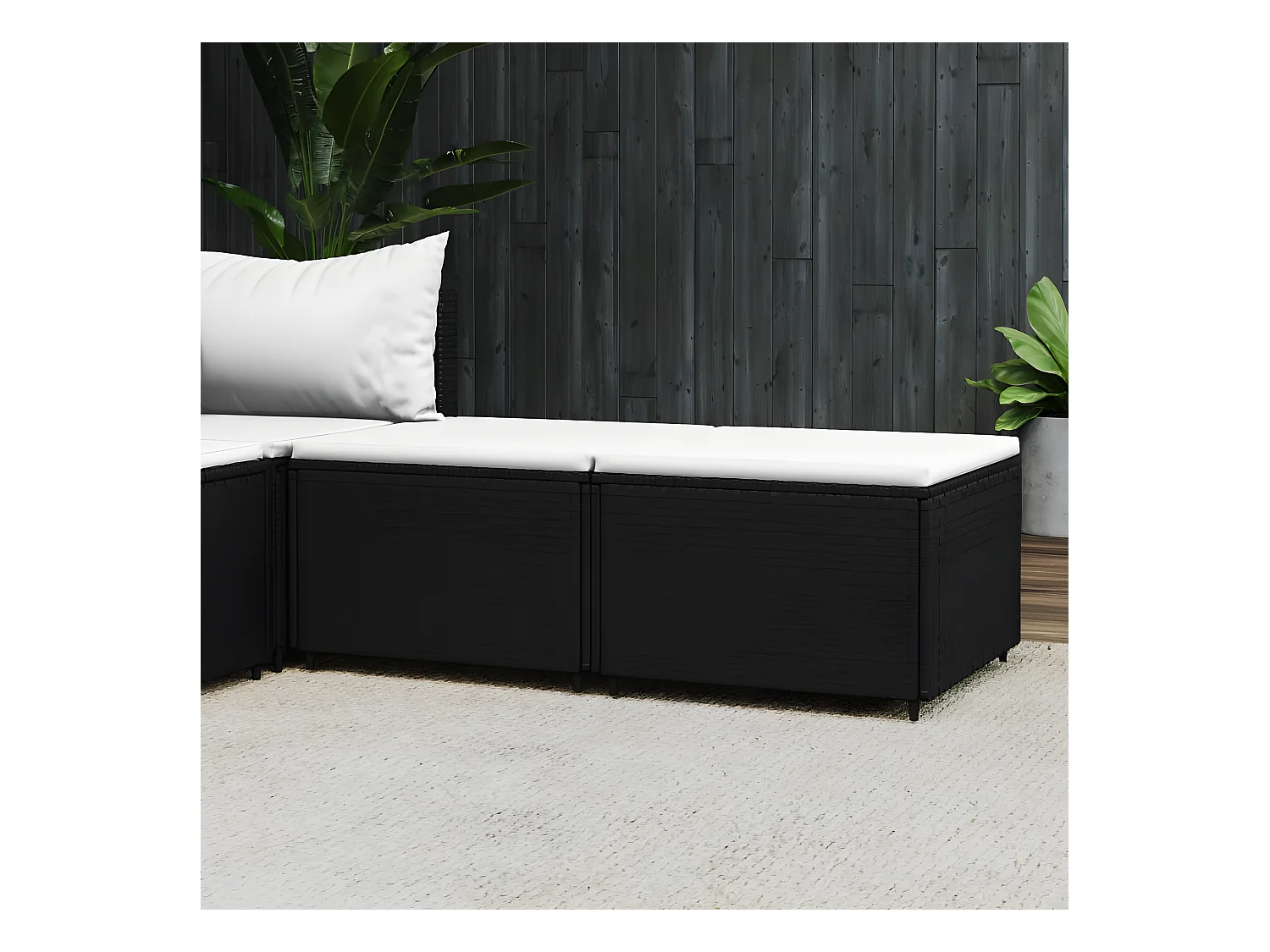 2 pcs Canapés de jardin avec coussins noir résine tressée LQF69810