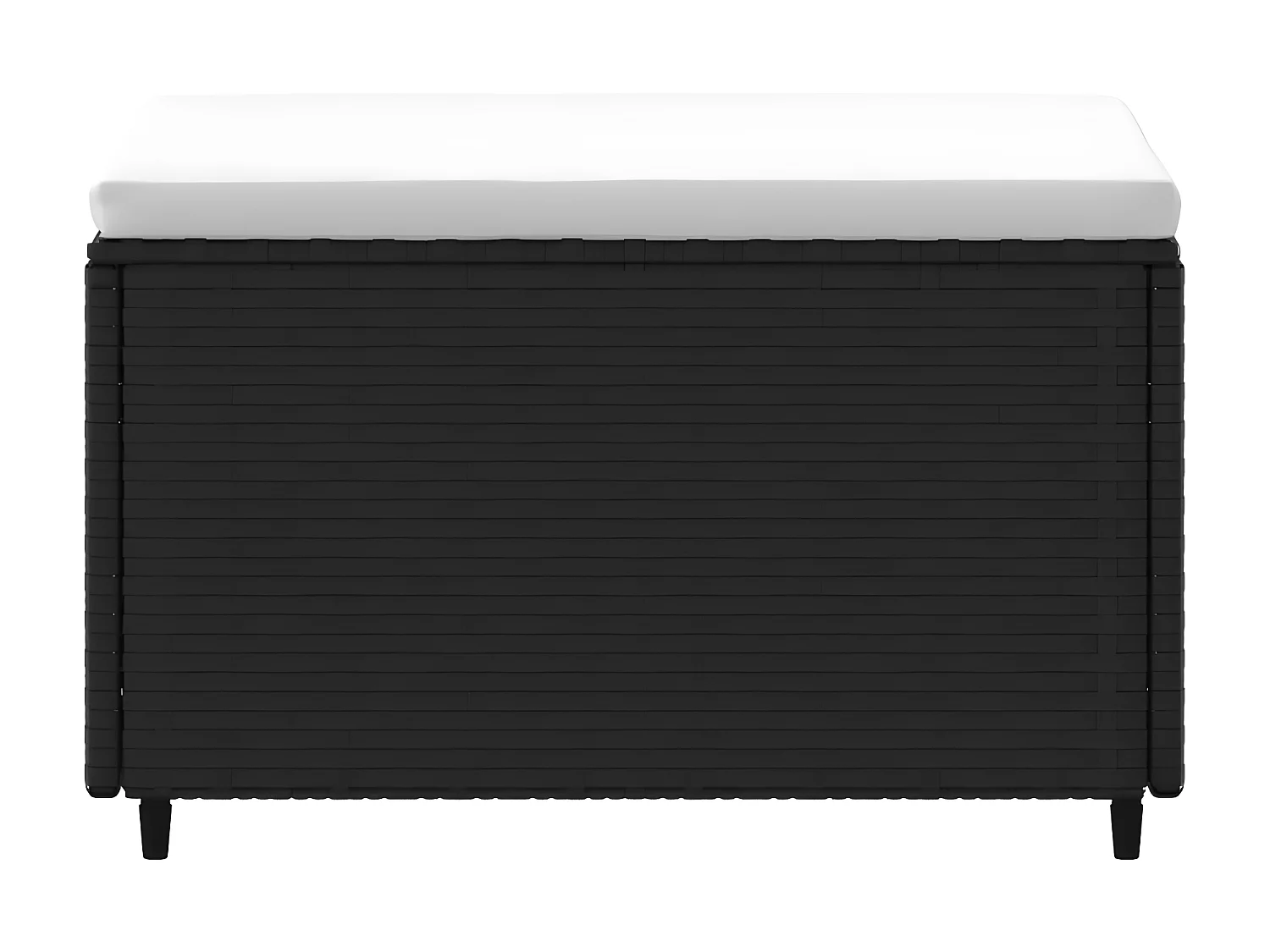 Voetensteunen 2 st met kussen poly rattan zwart NL895220